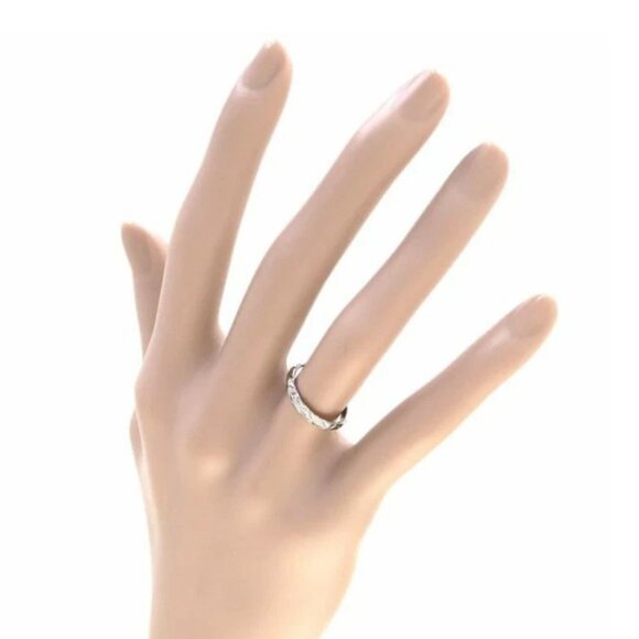 CHANEL Matelasse Small Band Ring size US4 EU47 Platinum PT950 Auth - Picture 1 of 9
